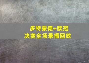 多特蒙德 欧冠决赛全场录播回放